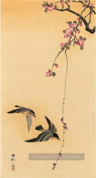  cerisier - fleur de cerisier avec des oiseaux Ohara KOSON Shin Hanga